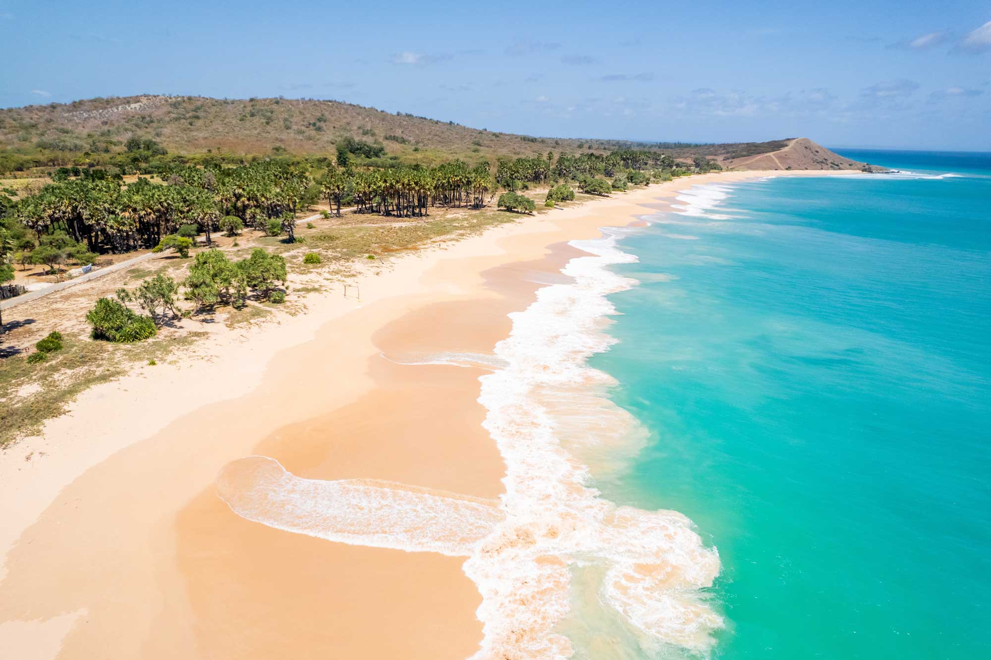 a remote beach on a sunny day